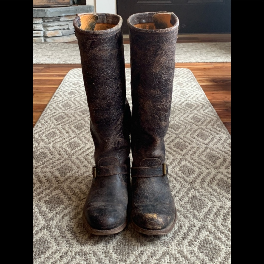FRYE BLACK/BROWN VERONICA SLOUCH BOOT 7